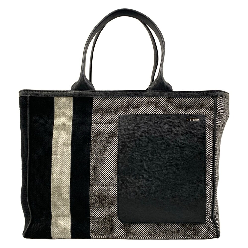 Valextra Shopping Bag Black White Wool #311716V15B